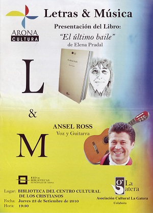 Presentaci&oacute;n del libro El &uacute;ltimo baile de Elena Pradal, por Gastone Redetti, Centro cultural de Los Cristianos (Arona)